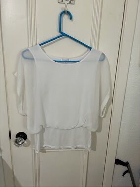 Joseph White Layered Sheer Blouse